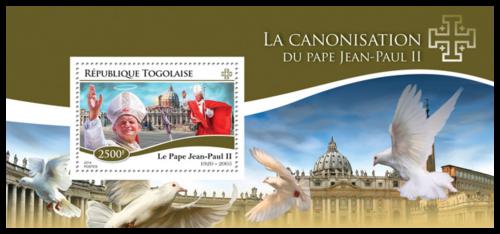 Potovn znmka Togo 2014 Pape Jan Pavel II. Mi# Block 1112 Kat 10