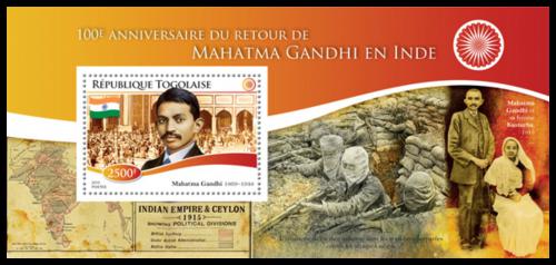 Poštovní známka Togo 2015 Mahátma Gándhí Mi# Block 1134 Kat 10€