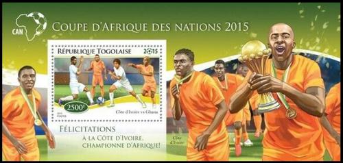 Potovn znmka Togo 2015 Mistrovstv Afriky ve fotbale Mi# Block 1141 Kat 10