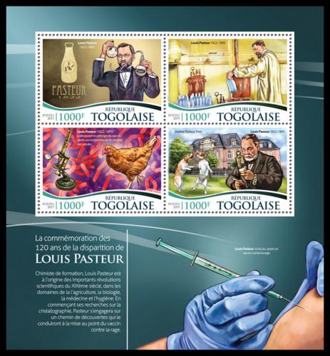 Potovn znmky Togo 2015 Louis Pasteur Mi# 6819-22 Kat 16