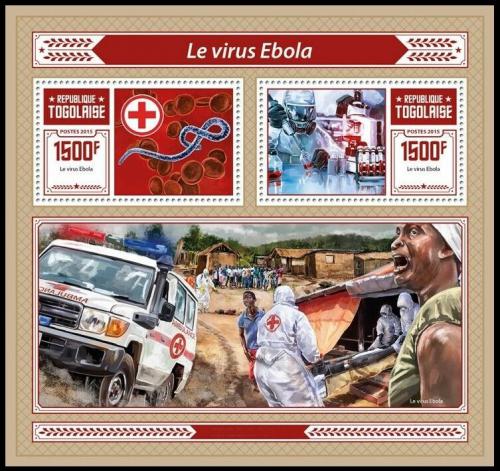 Potovn znmky Togo 2015 Boj proti viru Ebola Mi# Block 1239 Kat 12