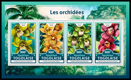 Potovn znmky Togo 2016 Orchideje Mi# 7819-22 Kat 14