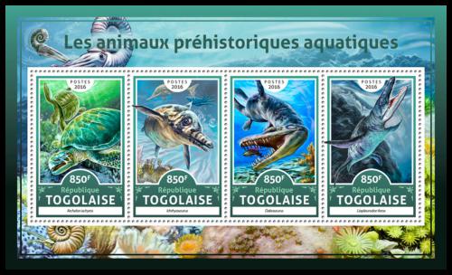 Potovn znmky Togo 2016 Vodn dinosaui Mi# 7839-42 Kat 13 - zvtit obrzek