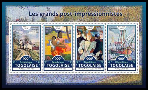 Potovn znmky Togo 2016 Umn, postimpresionismus Mi# 7874-77 Kat 14 - zvtit obrzek