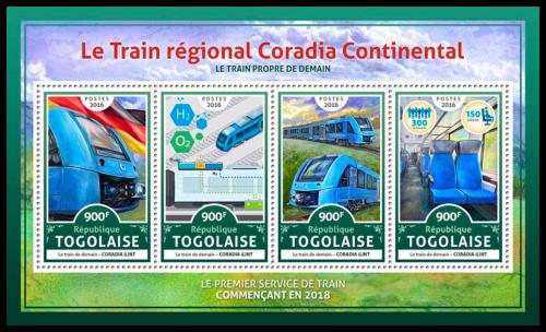 Potovn znmky Togo 2016 Vlaky Coradia Continental Mi# 7889-92 Kat 14