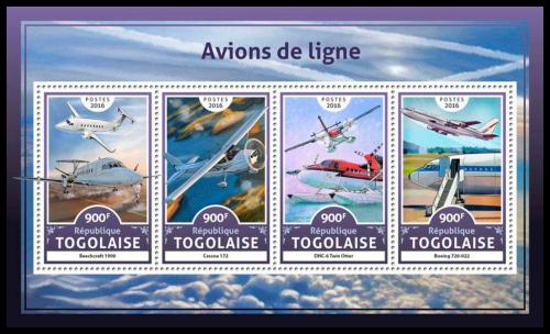Potovn znmky Togo 2016 Letadla Mi# 7894-97 Kat 14 - zvtit obrzek
