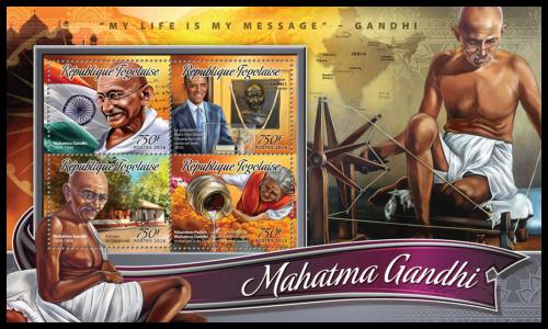 Poštovní známky Togo 2016 Mahátma Gándhí Mi# 7544-47 Kat 12€