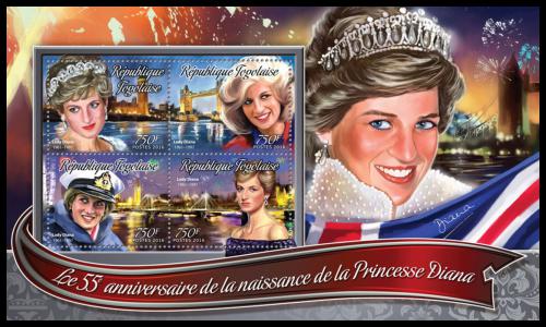 Potovn znmky Togo 2016 Princezna Diana Mi# 7554-57 Kat 12