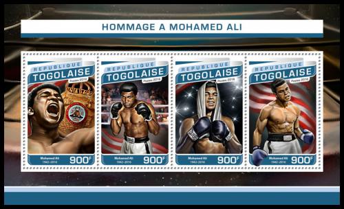 Potovn znmky Togo 2016 Muhammad Ali, box Mi# 7784-87 Kat 14 - zvtit obrzek