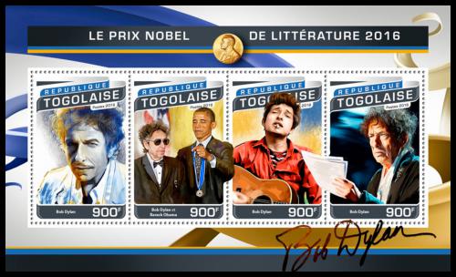 Poštovní známky Togo 2016 Bob Dylan Mi# 7799-7802 Kat 14€