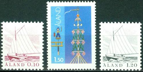 Poštovní známky Alandy 1985 Májka a plachetnice Mi# 8-10