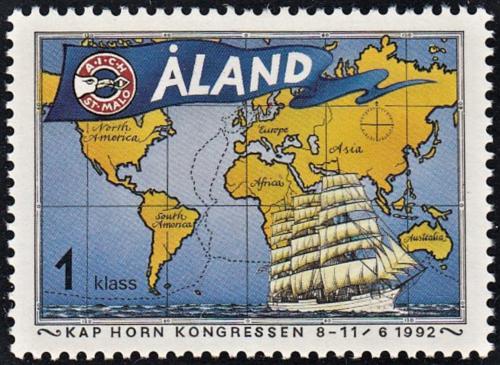 Poštovní známka Alandy 1992 Mapa svìta Mi# 55