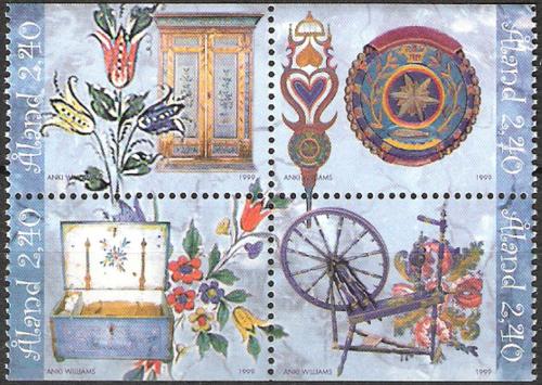Poštovní známky Alandy 1999 Malby na nábytku Mi# 149-52