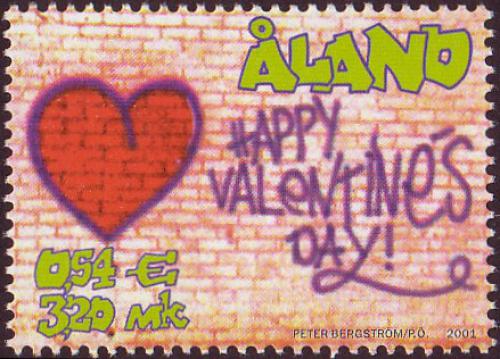 Poštovní známka Alandy 2001 Valentýn Mi# 190