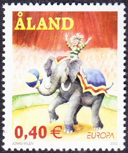 Poštovní známka Alandy 2002 Evropa CEPT, cirkus Mi# 208