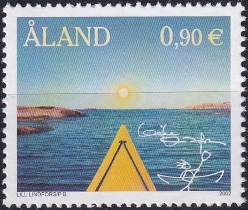 Poštovní známka Alandy 2002 Jízda na kajaku Mi# 209