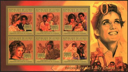 Potovn znmky Guinea 2011 Princezna Diana Mi# 8090-95 Kat 18 - zvtit obrzek