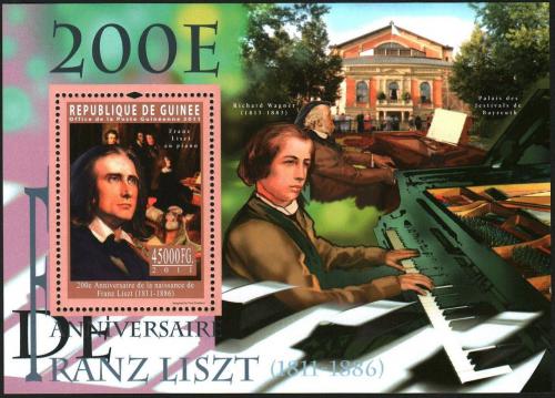 Potovn znmka Guinea 2011 Franz Liszt, skladatel Mi# Block 1951 Kat 18