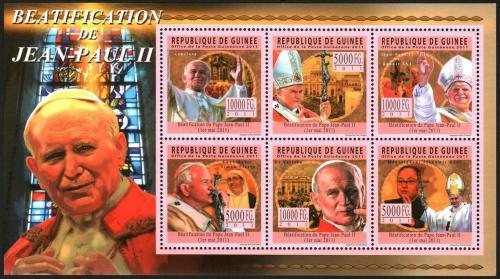 Potovn znmky Guinea 2011 Pape Jan Pavel II. Mi# 8381-86 Kat 18
