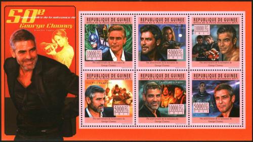 Potovn znmky Guinea 2011 George Clooney, herec Mi# 8481-86 Kat 18 - zvtit obrzek