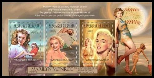 Potovn znmky Guinea 2012 Marilyn Monroe Mi# 9386-88 Kat 16 - zvtit obrzek