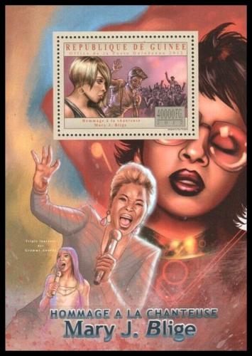 Poštovní známka Guinea 2012 Mary J. Blige, zpìvaèka Mi# Block 2146 Kat 16€