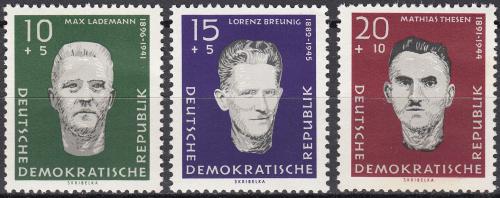 Poštovní známky DDR 1960 Hrdinové odboje Mi# 765-67