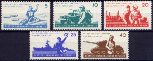 Potovn znmky DDR 1962 Lidov armda, 6. vro Mi# 876-80