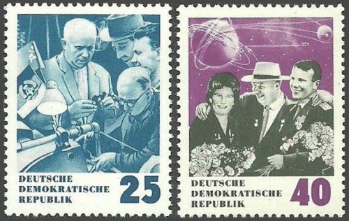 Poštovní známky DDR 1964 Nikita Chrušèov Mi# 1020-21