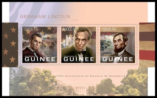 Potovn znmky Guinea 2013 Prezident Abraham Lincoln Mi# 9878-80 Kat 20 - zvtit obrzek
