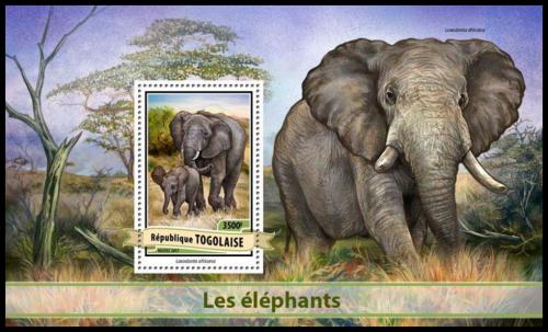 Poštovní známka Togo 2017 Sloni Mi# Block 1402 Kat 14€