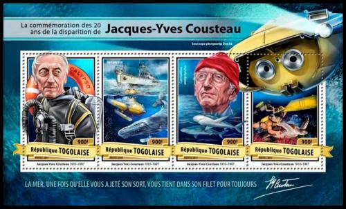 Potovn znmky Togo 2017 Jacques-Yves Cousteau Mi# 7994-97 Kat 14 - zvtit obrzek