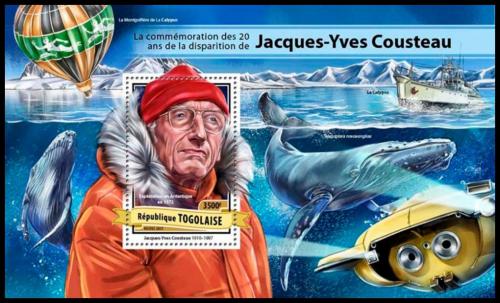 Potovn znmka Togo 2017 Jacques-Yves Cousteau Mi# Block 1410 Kat 14 - zvtit obrzek