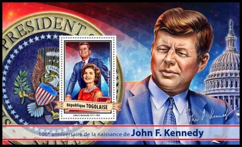 Potovn znmka Togo 2017 Prezident John F. Kennedy Mi# Block 1418 Kat 14