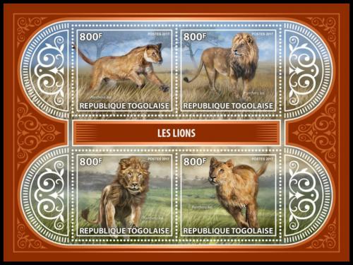 Poštovní známky Togo 2017 Lvi Mi# 8331-34 Kat 13€