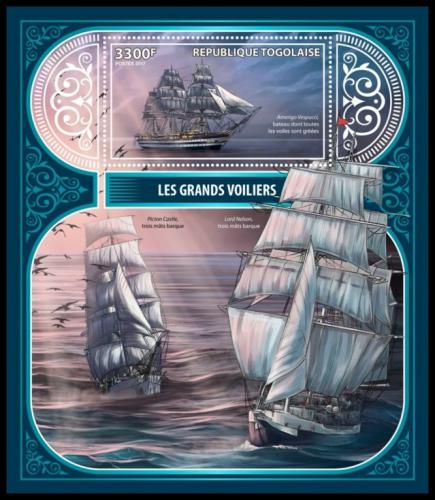 Poštovní známka Togo 2017 Plachetnice Mi# Block 1482 Kat 13€