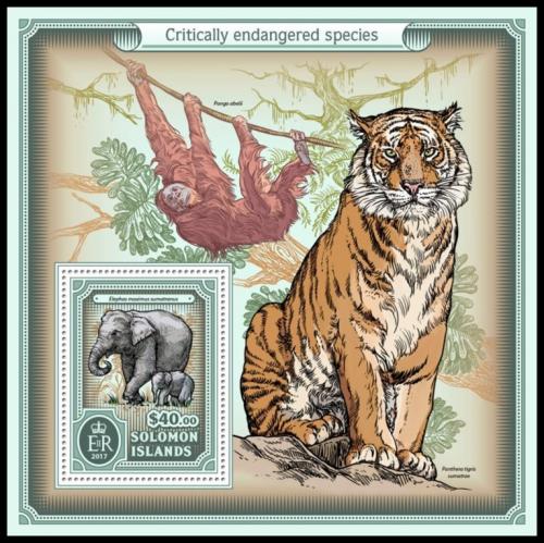 Poštovní známka Šalamounovy ostrovy 2017 Ohrožená fauna Mi# Block 606 Kat 12€