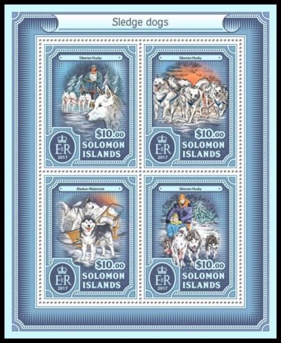 Poštovní známky Šalamounovy ostrovy 2017 Tažní psi Mi# 4391-94 Kat 12€