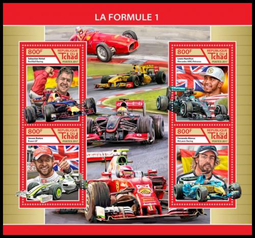 Potovn znmky ad 2017 Formule 1 Mi# 3131-34 Kat 13