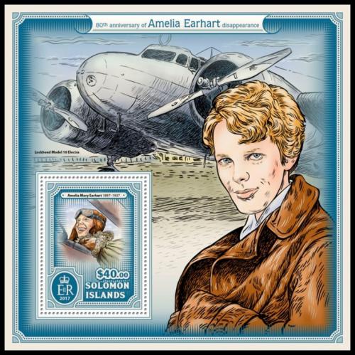 Potovn znmka alamounovy ostrovy 2017 Amelia Earhart Mi# Block 612 Kat 12 - zvtit obrzek