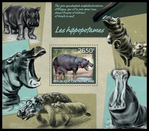 Poštovní známka SAR 2014 Hroši Mi# Block 1144 Kat 12€
