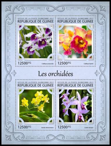 Poštovní známky Guinea 2017 Orchideje Mi# 12161-64 Kat 20€