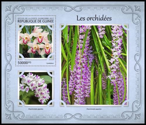 Poštovní známka Guinea 2017 Orchideje Mi# Block 2728 Kat 20€