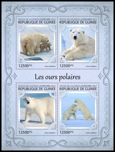 Poštovní známky Guinea 2017 Lední medvìdi Mi# 12241-44 Kat 20€