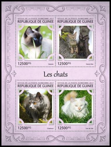Poštovní známky Guinea 2017 Koèky Mi# 12251-54 Kat 20€