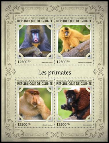 Poštovní známky Guinea 2017 Opice Mi# 12261-64 Kat 20€