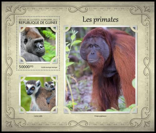 Poštovní známka Guinea 2017 Opice Mi# Block 2748 Kat 20€