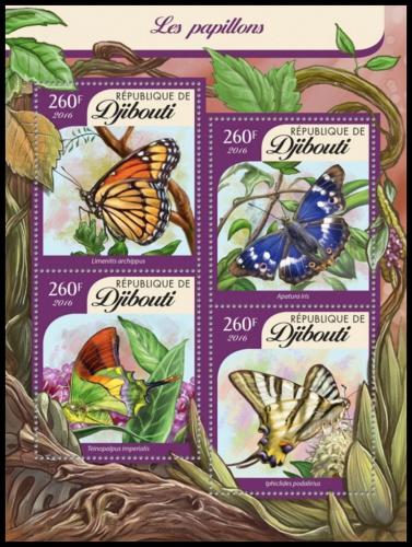 Poštovní známky Džibutsko 2016 Motýli Mi# 824-27 Kat 12€