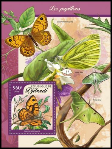 Poštovní známka Džibutsko 2016 Motýli Mi# Block 168 Kat 12€ 