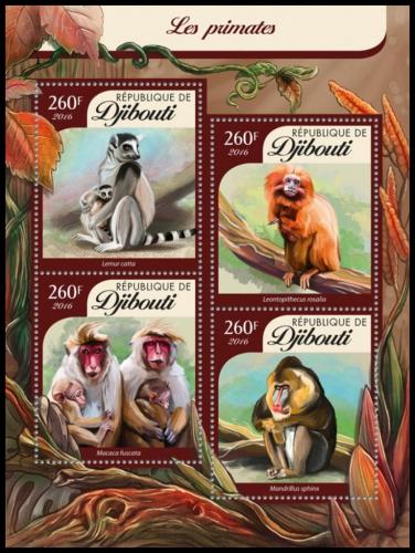 Potovn znmky Dibutsko 2016 Opice Mi# 914-17 Kat 12 - zvtit obrzek